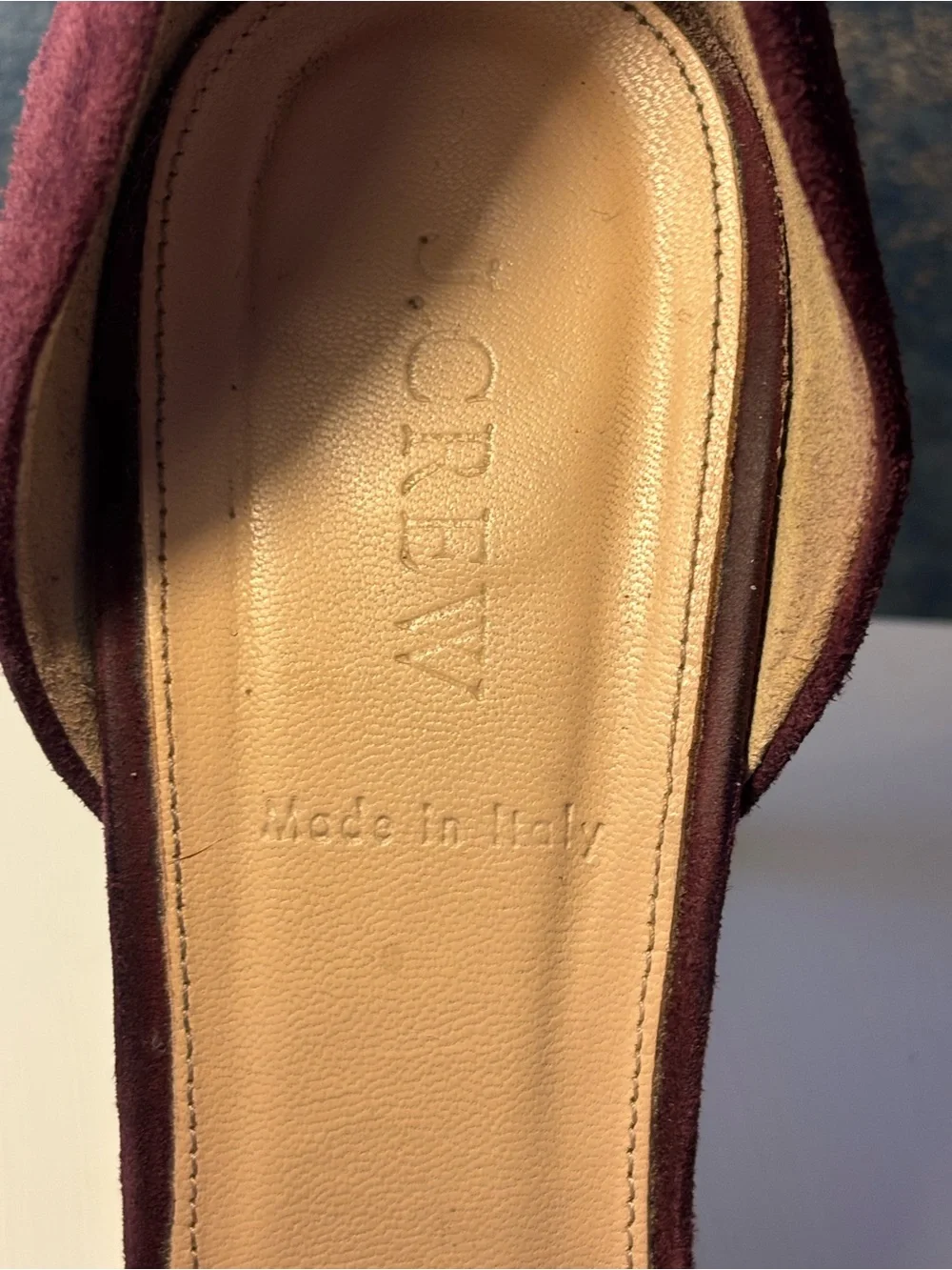 J.Crew Made in Italy Burgundy Suede Tassel d’Orsay Pointed Toe Heels 9.5